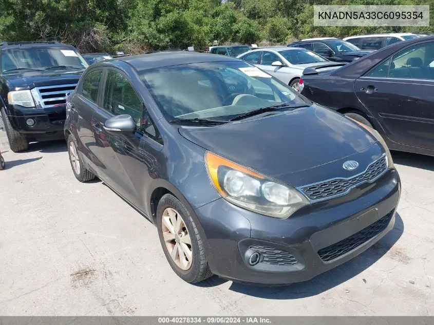 2012 Kia Rio5 Ex VIN: KNADN5A33C6095354 Lot: 40278334