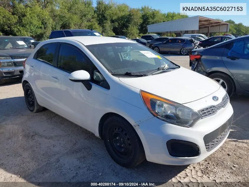 KNADN5A35C6027153 2012 Kia Rio5 Ex