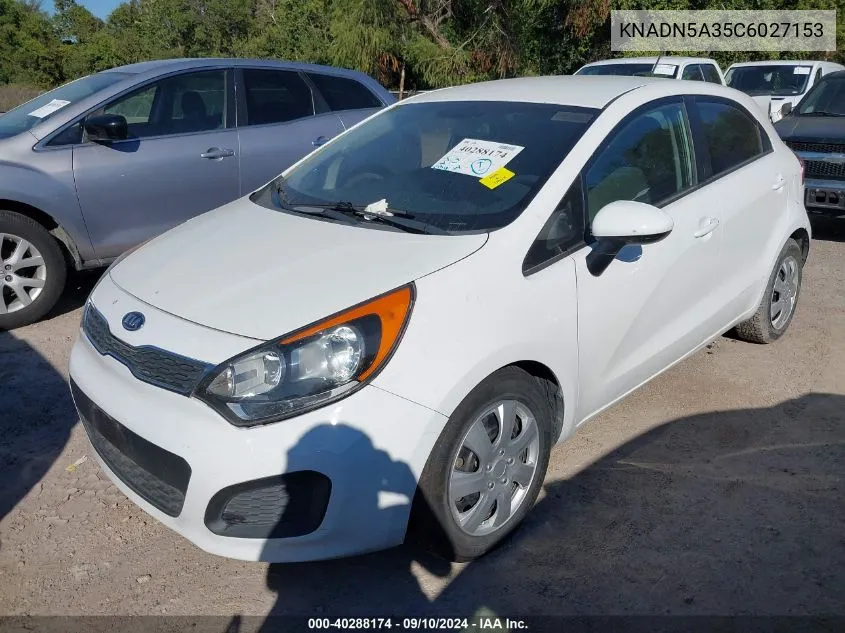 KNADN5A35C6027153 2012 Kia Rio5 Ex