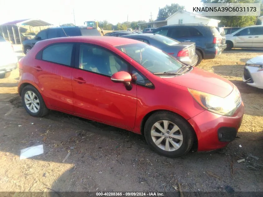 2012 Kia Rio5 Ex VIN: KNADN5A39C6031173 Lot: 40288365