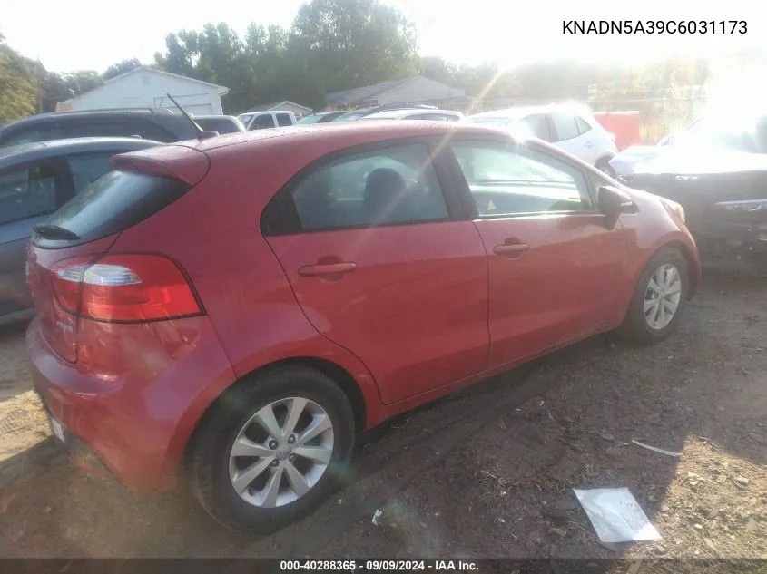 2012 Kia Rio5 Ex VIN: KNADN5A39C6031173 Lot: 40288365