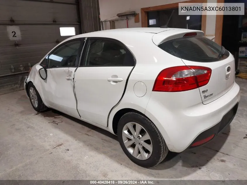 2012 Kia Rio5 Ex VIN: KNADN5A3XC6013801 Lot: 40428418