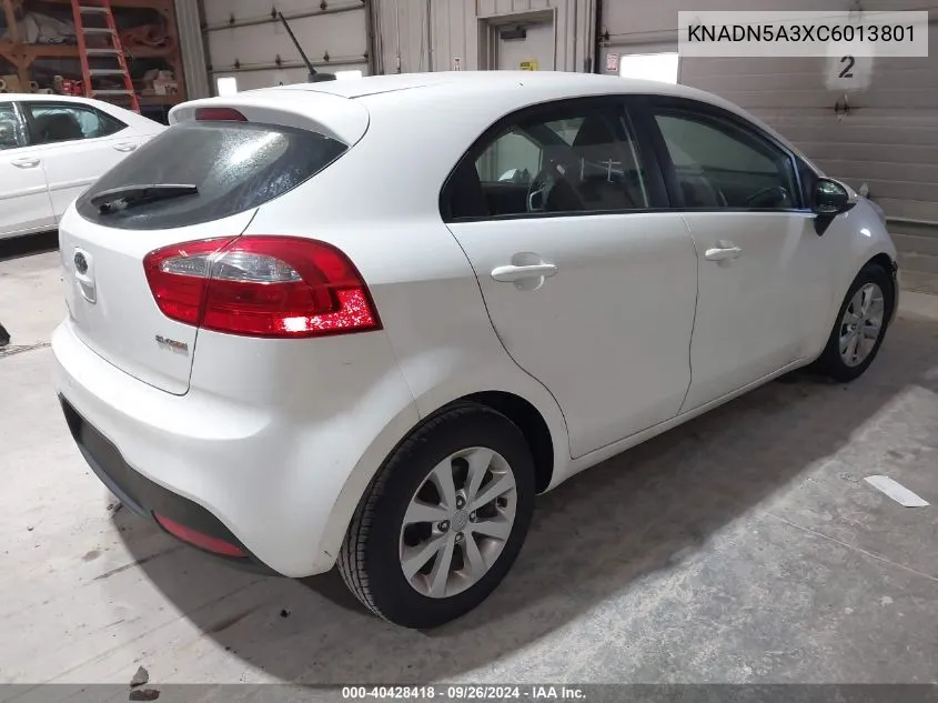 KNADN5A3XC6013801 2012 Kia Rio5 Ex