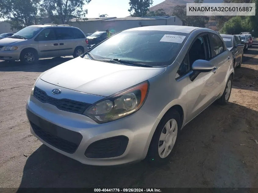 2012 Kia Rio5 Lx VIN: KNADM5A32C6016887 Lot: 40441776