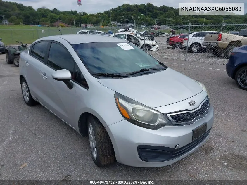 2012 Kia Rio Ex VIN: KNADN4A3XC6056089 Lot: 40479732