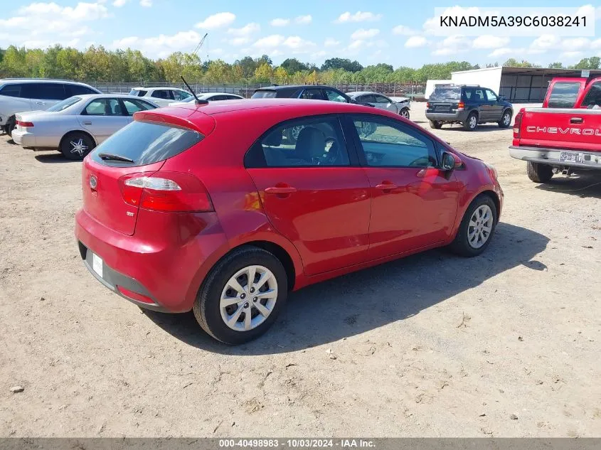 2012 Kia Rio5 Lx VIN: KNADM5A39C6038241 Lot: 40498983