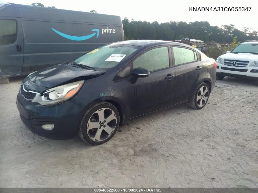 2012 Kia Rio Ex/Sx VIN: KNADN4A31C6055347 Lot: 40522560