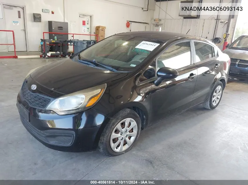 2012 Kia Rio Lx VIN: KNADM4A36C6093143 Lot: 40561814