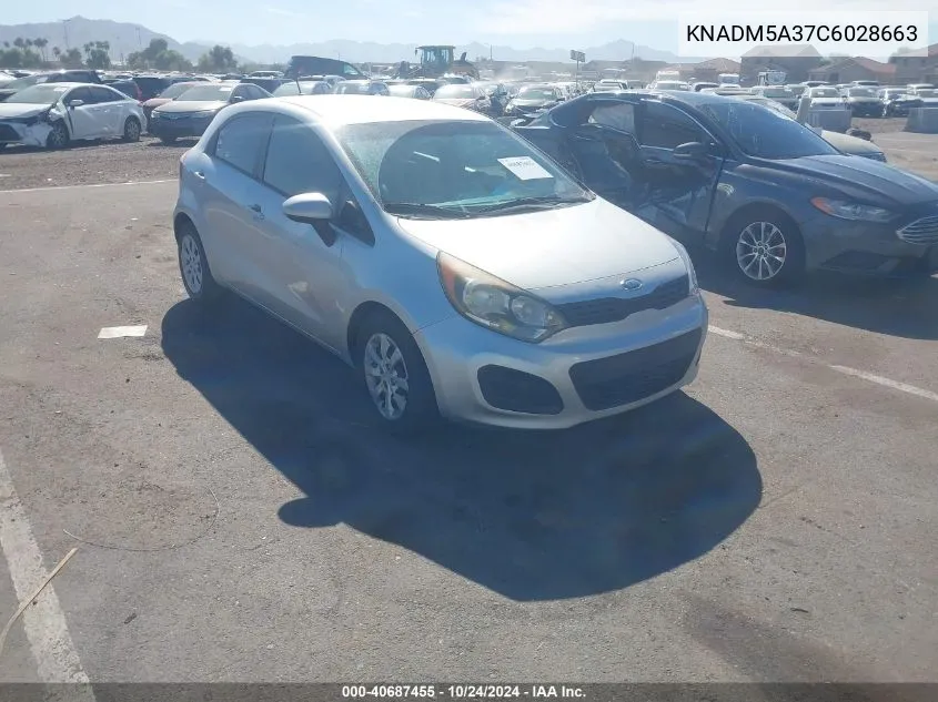 2012 Kia Rio5 Lx VIN: KNADM5A37C6028663 Lot: 40687455