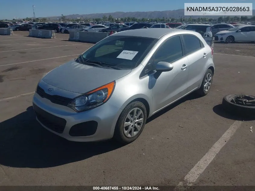 2012 Kia Rio5 Lx VIN: KNADM5A37C6028663 Lot: 40687455