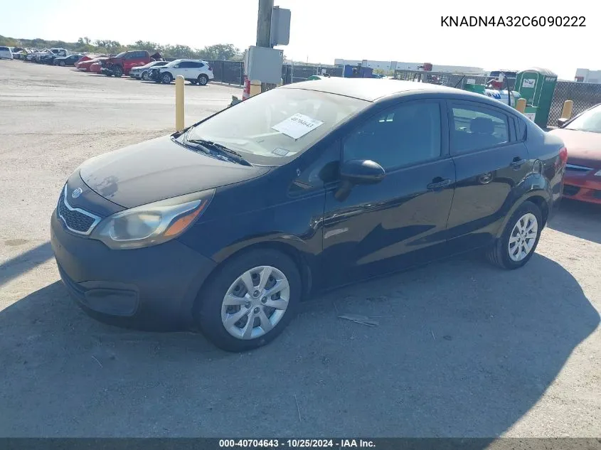 2012 Kia Rio Ex VIN: KNADN4A32C6090222 Lot: 40704643