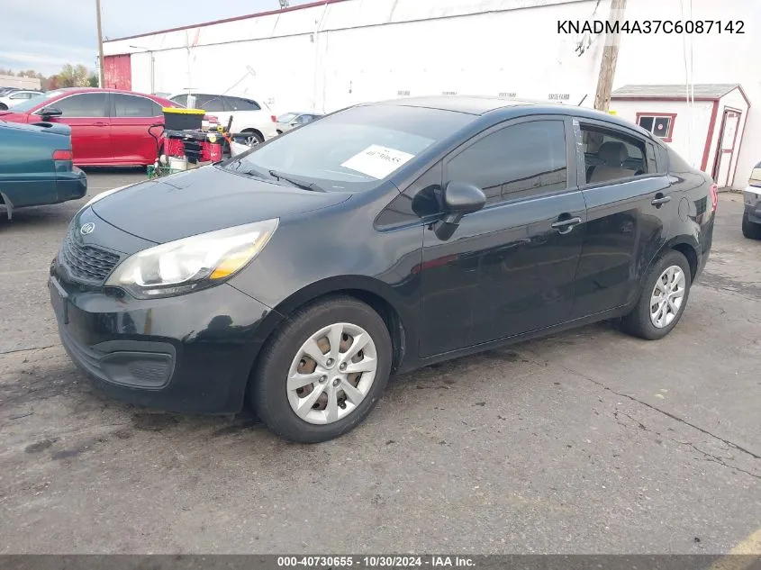 2012 Kia Rio Lx VIN: KNADM4A37C6087142 Lot: 40730655