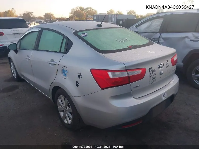 2012 Kia Rio Ex VIN: KNADN4A34C6056427 Lot: 40732904