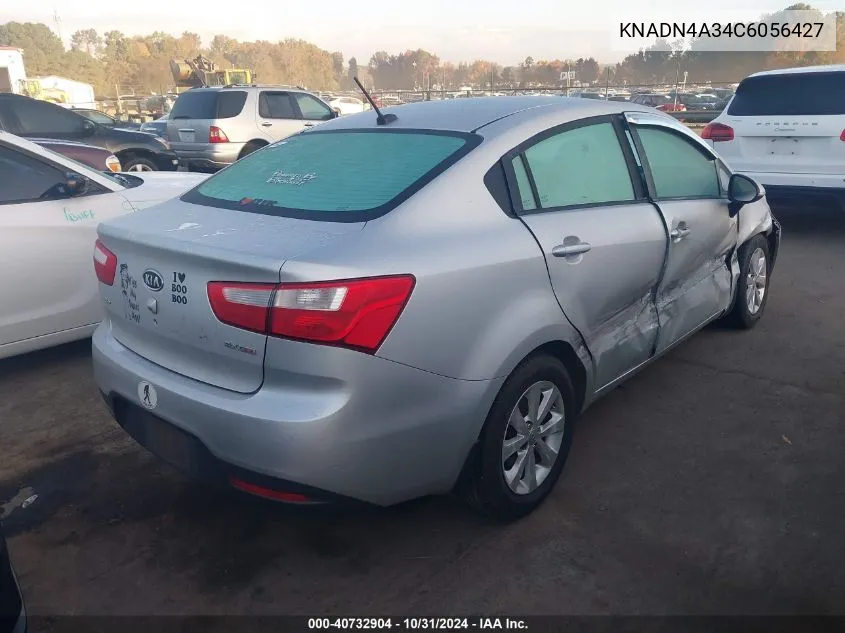 2012 Kia Rio Ex VIN: KNADN4A34C6056427 Lot: 40732904