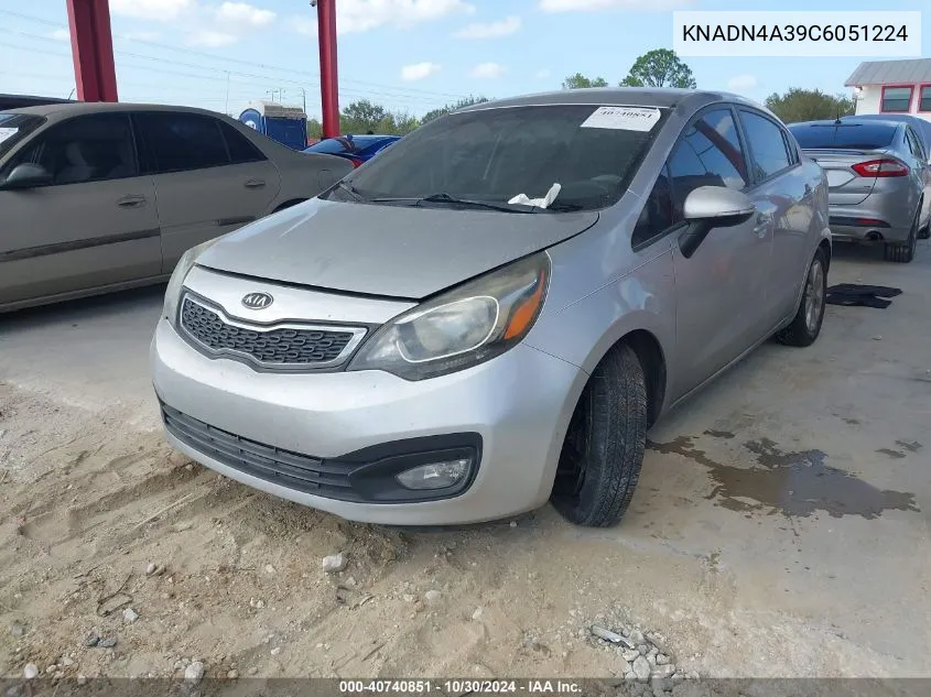 2012 Kia Rio Ex VIN: KNADN4A39C6051224 Lot: 40740851