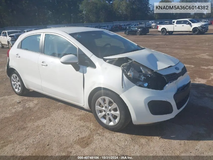 2012 Kia Rio5 Lx VIN: KNADM5A36C6014382 Lot: 40748104