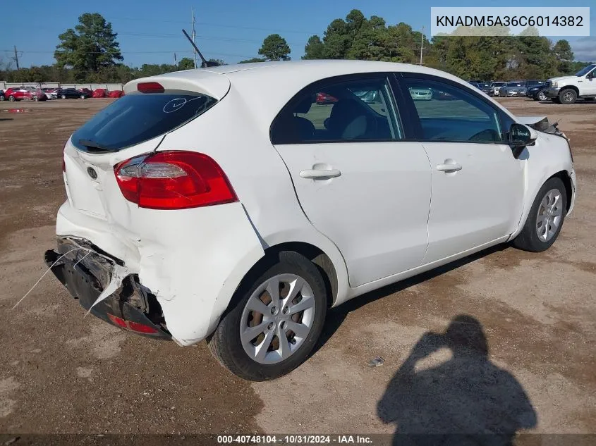 2012 Kia Rio5 Lx VIN: KNADM5A36C6014382 Lot: 40748104