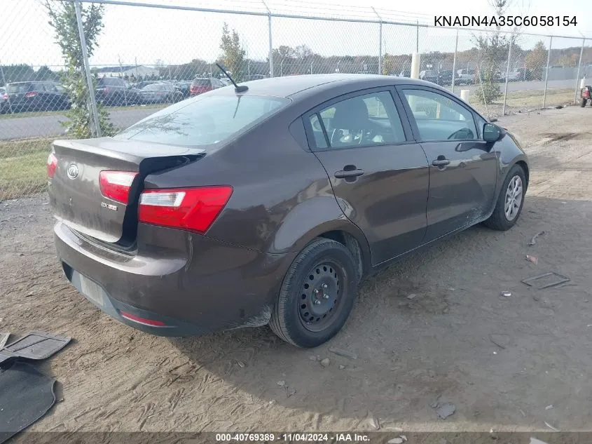 2012 Kia Rio Ex VIN: KNADN4A35C6058154 Lot: 40769389