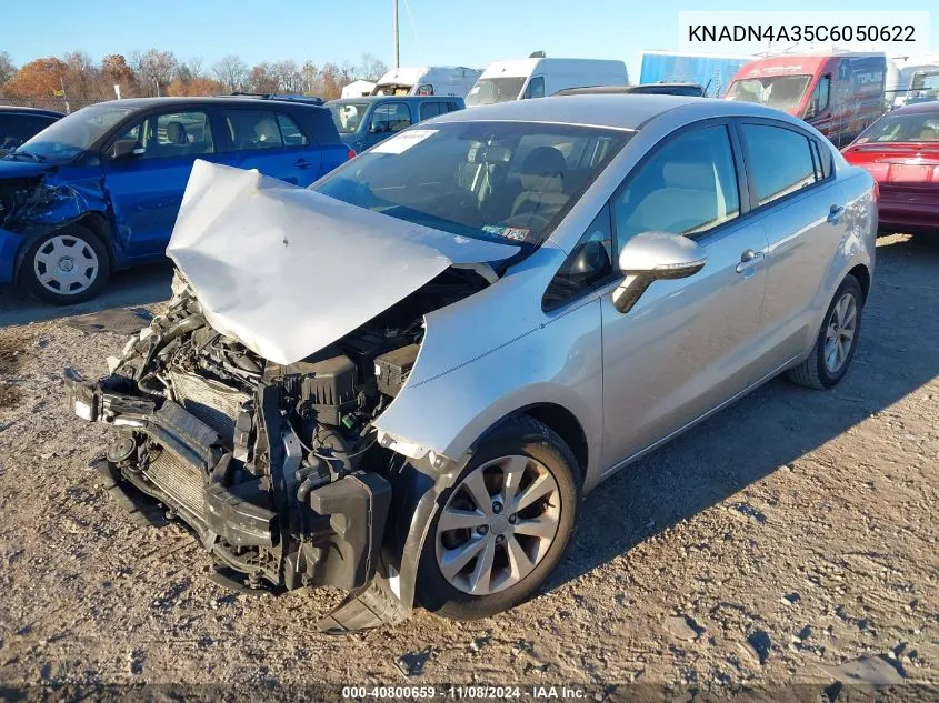 2012 Kia Rio Ex VIN: KNADN4A35C6050622 Lot: 40800659