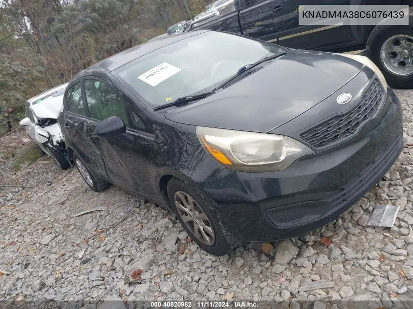 2012 Kia Rio Lx VIN: KNADM4A38C6076439 Lot: 40820982