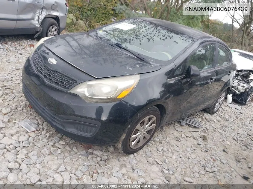 2012 Kia Rio Lx VIN: KNADM4A38C6076439 Lot: 40820982