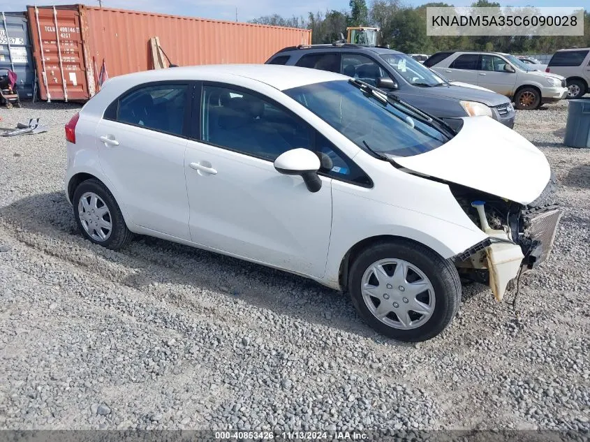 2012 Kia Rio5 Lx VIN: KNADM5A35C6090028 Lot: 40853426