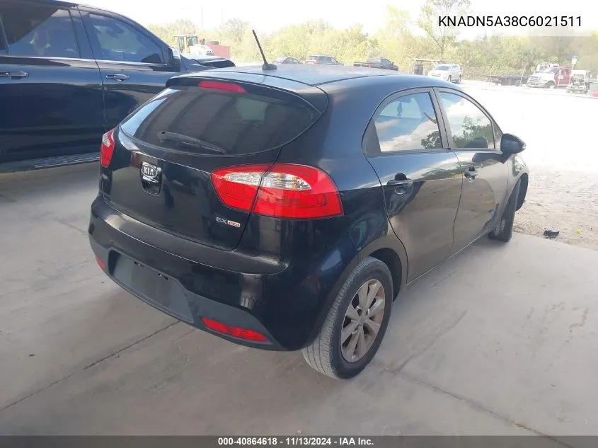 2012 Kia Rio5 Ex VIN: KNADN5A38C6021511 Lot: 40864618