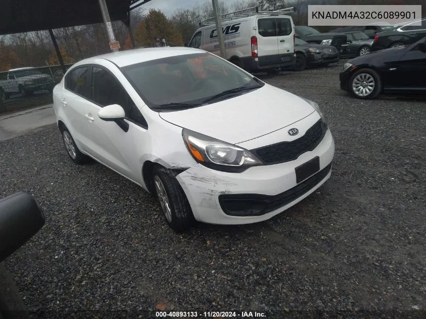 2012 Kia Rio Lx VIN: KNADM4A32C6089901 Lot: 40893133