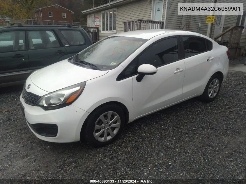 2012 Kia Rio Lx VIN: KNADM4A32C6089901 Lot: 40893133