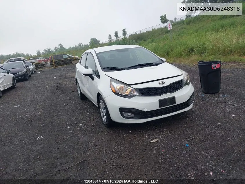 KNADM4A30D6248318 2013 Kia Rio Lx