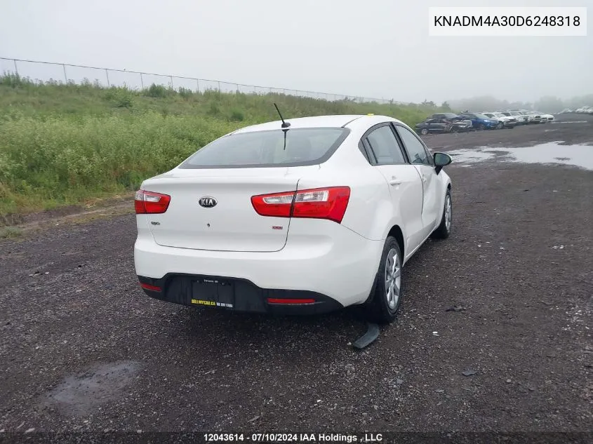 KNADM4A30D6248318 2013 Kia Rio Lx