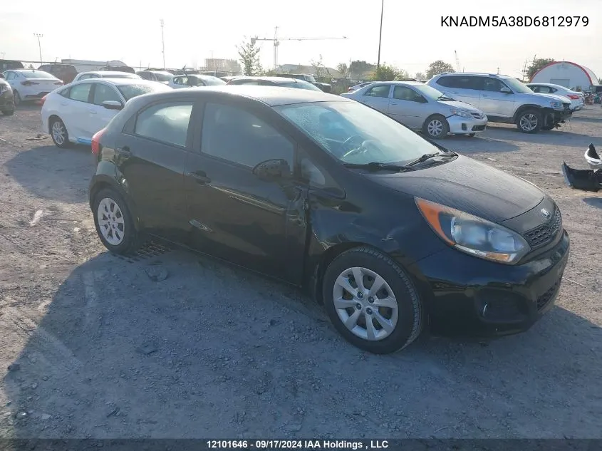 2013 Kia Rio VIN: KNADM5A38D6812979 Lot: 12101646