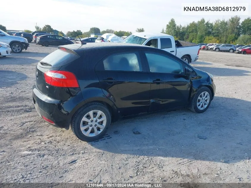 2013 Kia Rio VIN: KNADM5A38D6812979 Lot: 12101646