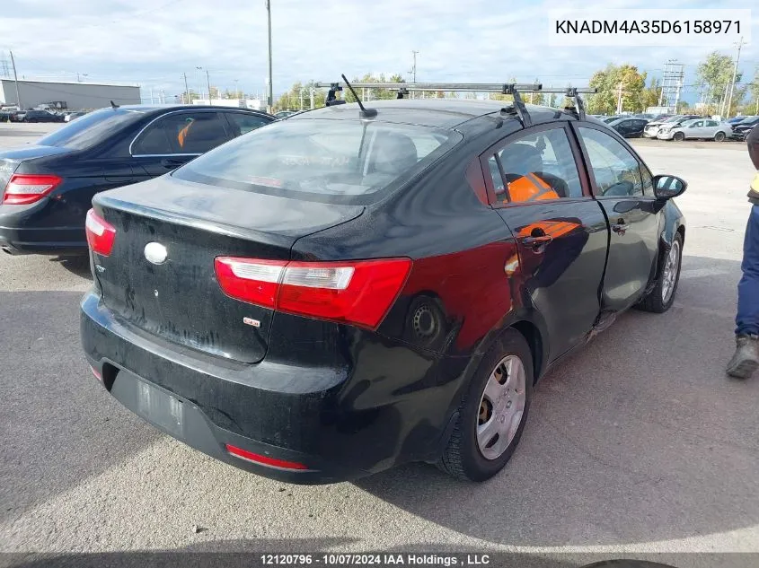 2013 Kia Rio VIN: KNADM4A35D6158971 Lot: 12120796