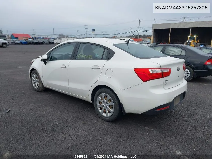 2013 Kia Rio VIN: KNADM4A33D6257305 Lot: 12145682