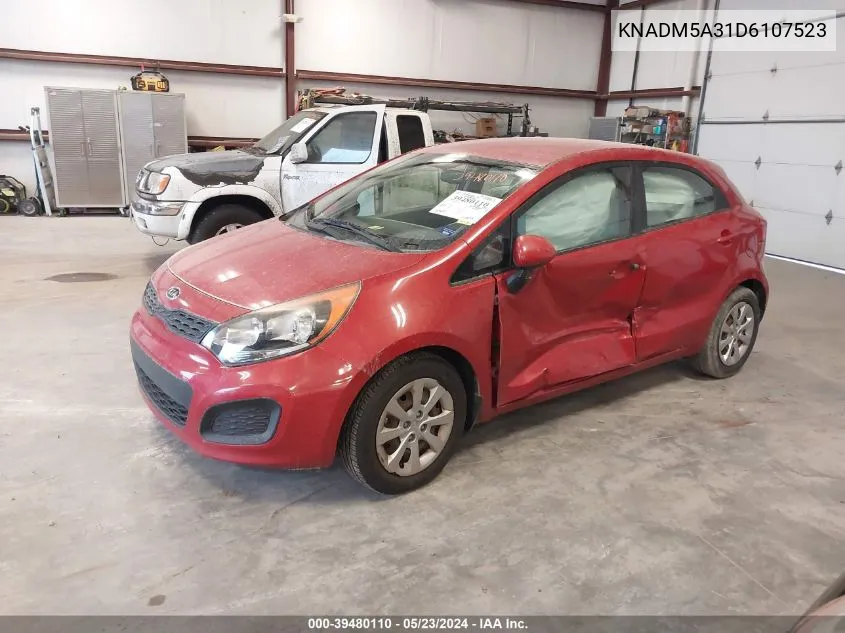 2013 Kia Rio Lx VIN: KNADM5A31D6107523 Lot: 39480110