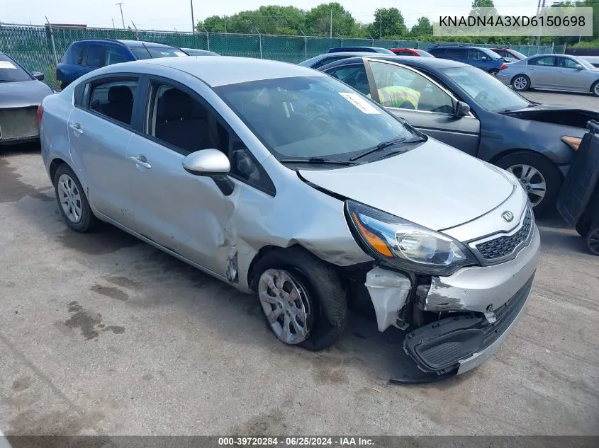 KNADN4A3XD6150698 2013 Kia Rio Ex