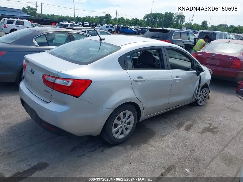 KNADN4A3XD6150698 2013 Kia Rio Ex