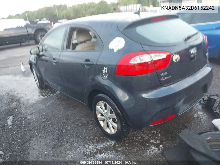 2013 Kia Rio Ex VIN: KNADN5A32D6152242 Lot: 39855584