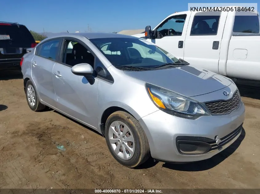 2013 Kia Rio Lx VIN: KNADM4A36D6184642 Lot: 40006070