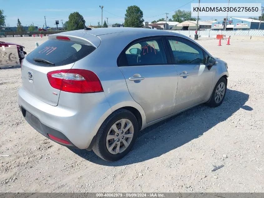 2013 Kia Rio Lx VIN: KNADM5A33D6275650 Lot: 40062979