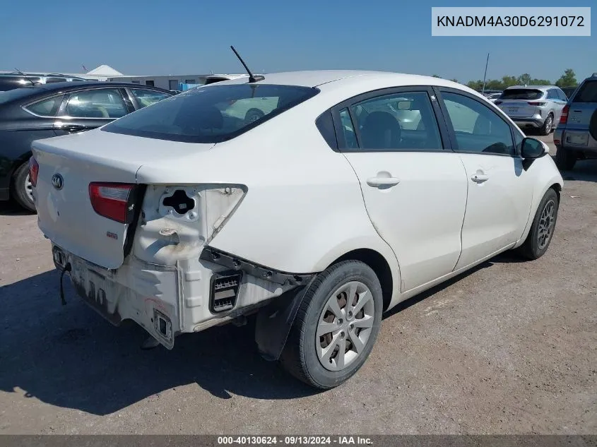 2013 Kia Rio Lx VIN: KNADM4A30D6291072 Lot: 40130624