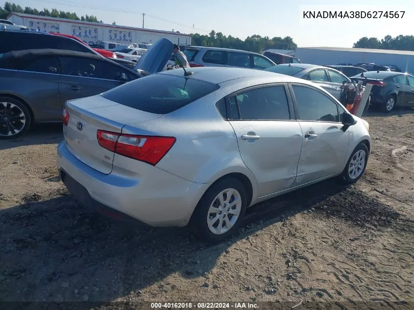 KNADM4A38D6274567 2013 Kia Rio Lx