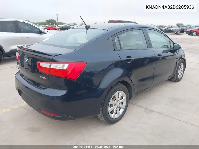 KNADN4A32D6205936 2013 Kia Rio Ex