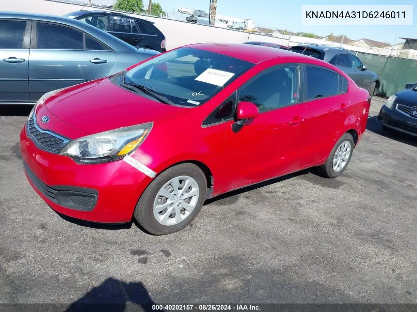 2013 Kia Rio Ex VIN: KNADN4A31D6246011 Lot: 40202157