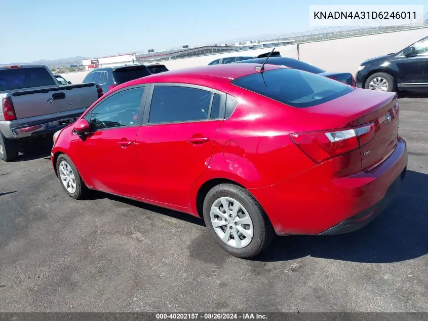 2013 Kia Rio Ex VIN: KNADN4A31D6246011 Lot: 40202157