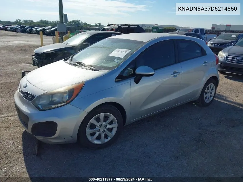 2013 Kia Rio Ex/Sx VIN: KNADN5A37D6214850 Lot: 40211977