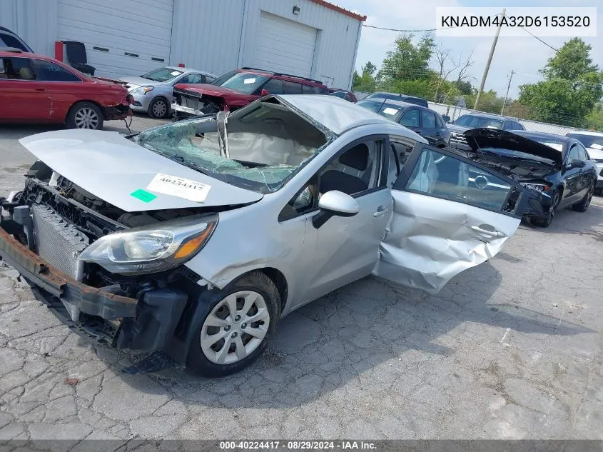 2013 Kia Rio Lx VIN: KNADM4A32D6153520 Lot: 40224417