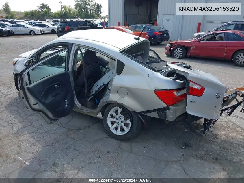 2013 Kia Rio Lx VIN: KNADM4A32D6153520 Lot: 40224417