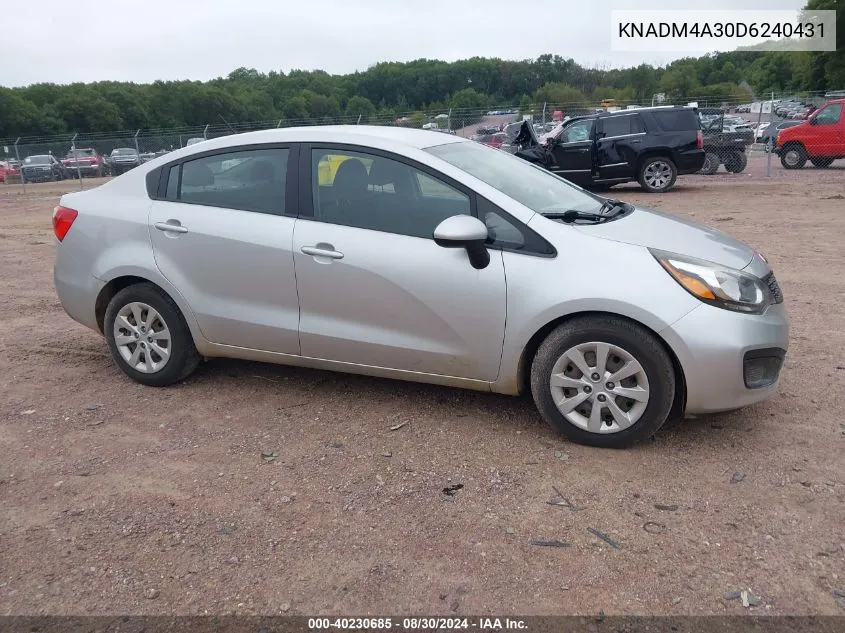 2013 Kia Rio Lx VIN: KNADM4A30D6240431 Lot: 40230685